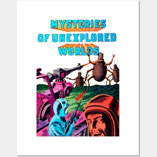 Mysteries of Unexplored Worlds Horror Aliens Science Fiction Retro Vintage Comic Posters and Art